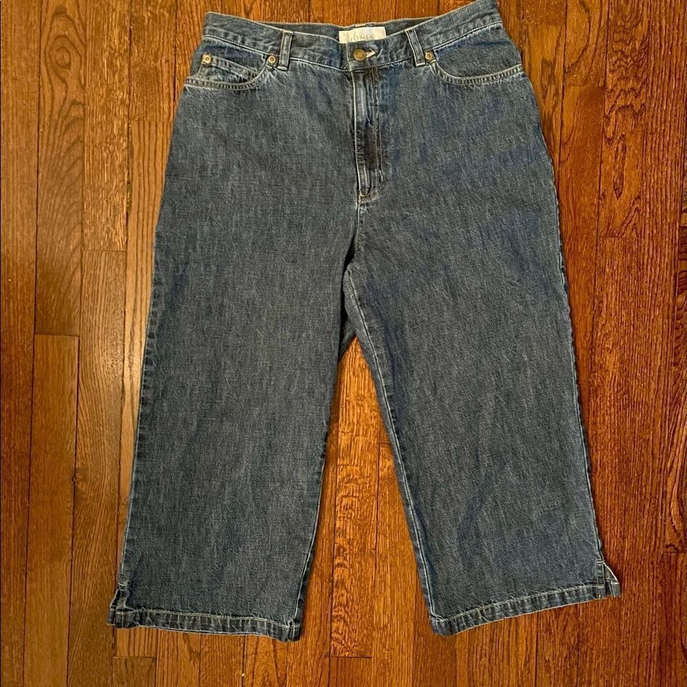 NEW *WIDE LEG CROP* Jones NY Sport NWT SZ 12 Lightweight Summer Jeans